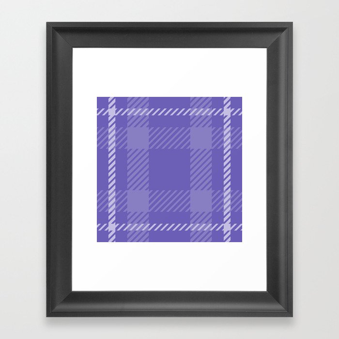 Very peri purple tartan color of the year pattern texture Framed Art Print