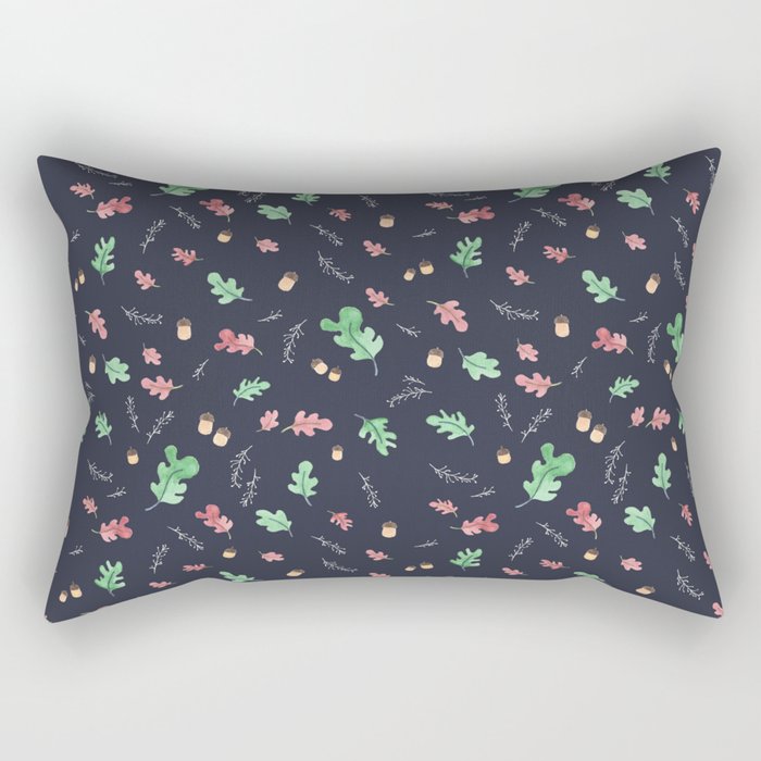 Autumn Party Pattern  // Grey Rectangular Pillow