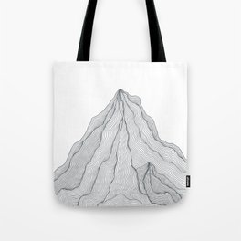 Black and White Line Art Mountain Tote Bag
