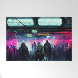 Cyberpunk Subway Welcome Mat