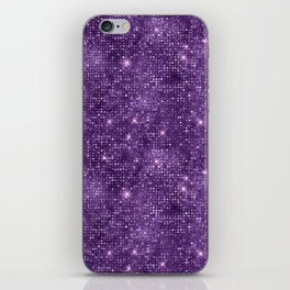 Purple Diamond Studded Glam Pattern iPhone Skin