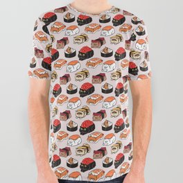 Sushi Persian Cat All Over Graphic Tee