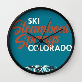 Steamboat Springs Vintage Ski Poster Wall Clock