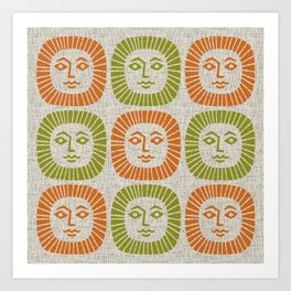 Mid Century Modern Sunburst Pattern Art Print