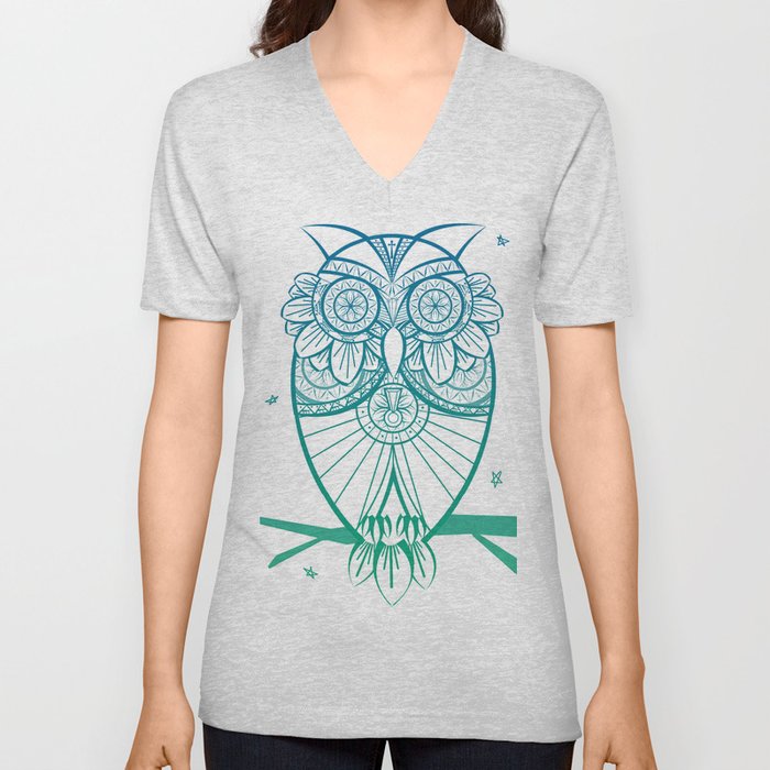 Design Owl V Neck T Shirt