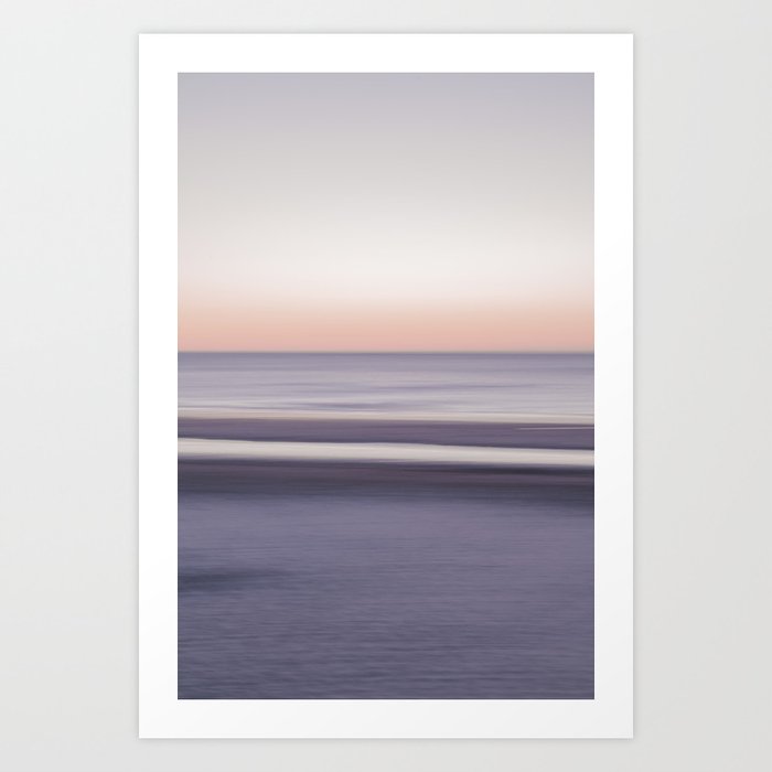 Soft dreamy portugese sunset art print- pastel long exposure- ocean nature and travel photography Art Print