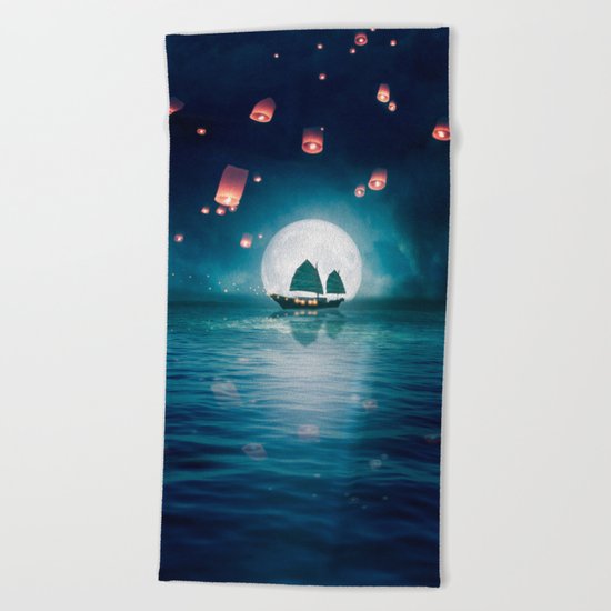 Travel through the Lights Beach Towel