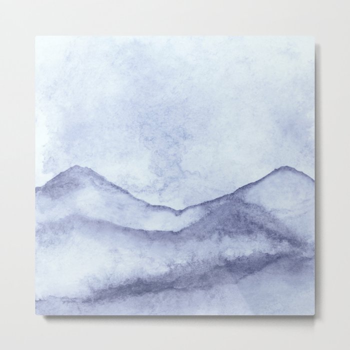Lilac Scenery Mountains Metal Print