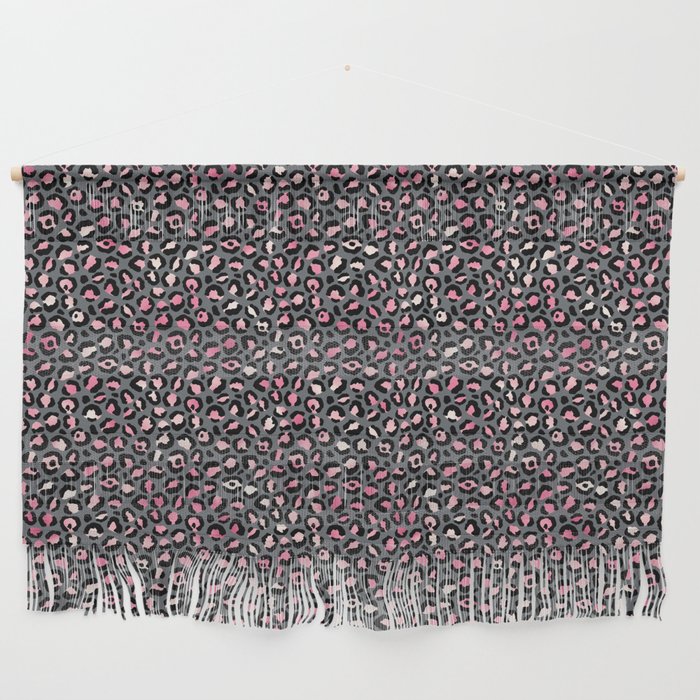 Pink Grey Leopard Pattern Wall Hanging
