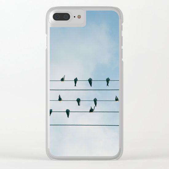 Birds on a wire Clear iPhone Case
