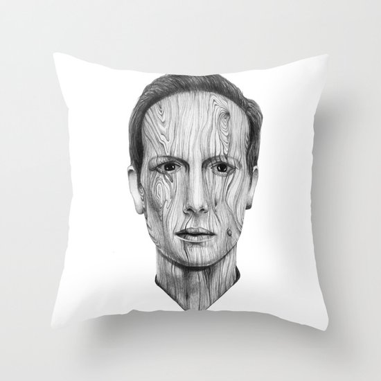 Wood Man Throw Pillow