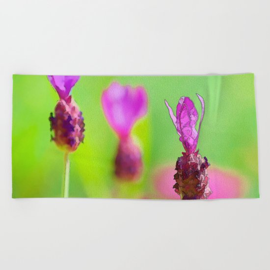 Lavender Bud Painting Beach Towel