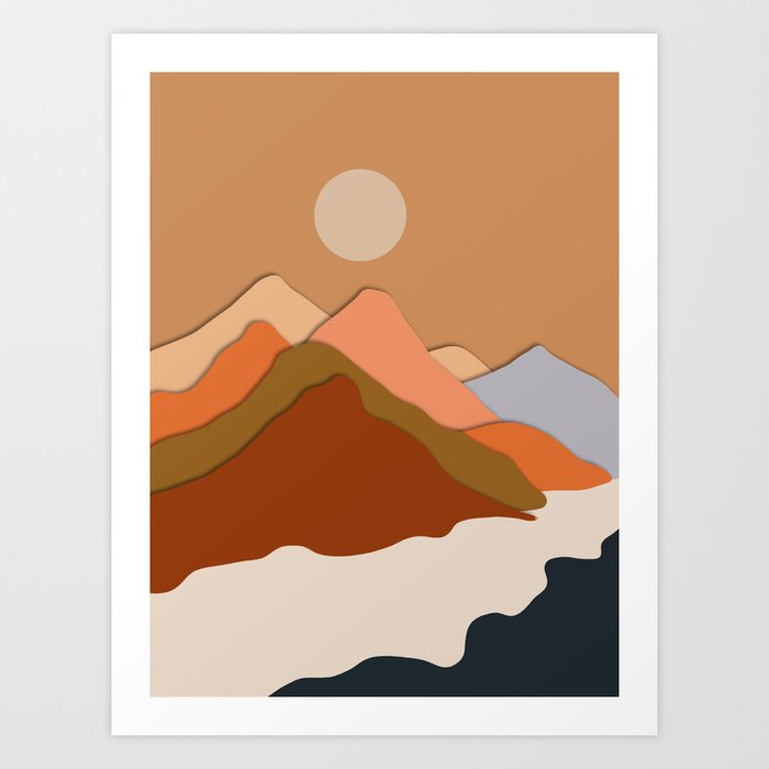 modern mountains Art Print