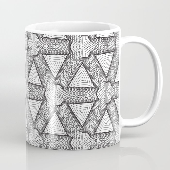 black and white cartridge many lines triangles squares circles abstract