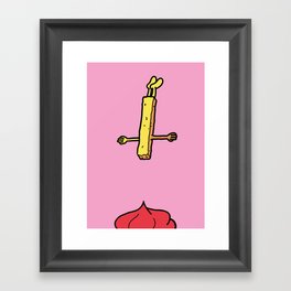 French Fries Jumps Into Ketchup Framed Art Print