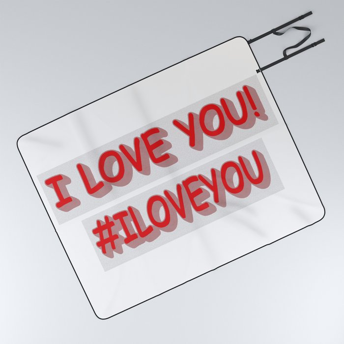 Cute Expression Design "I LOVE YOU!". Buy Now Picnic Blanket