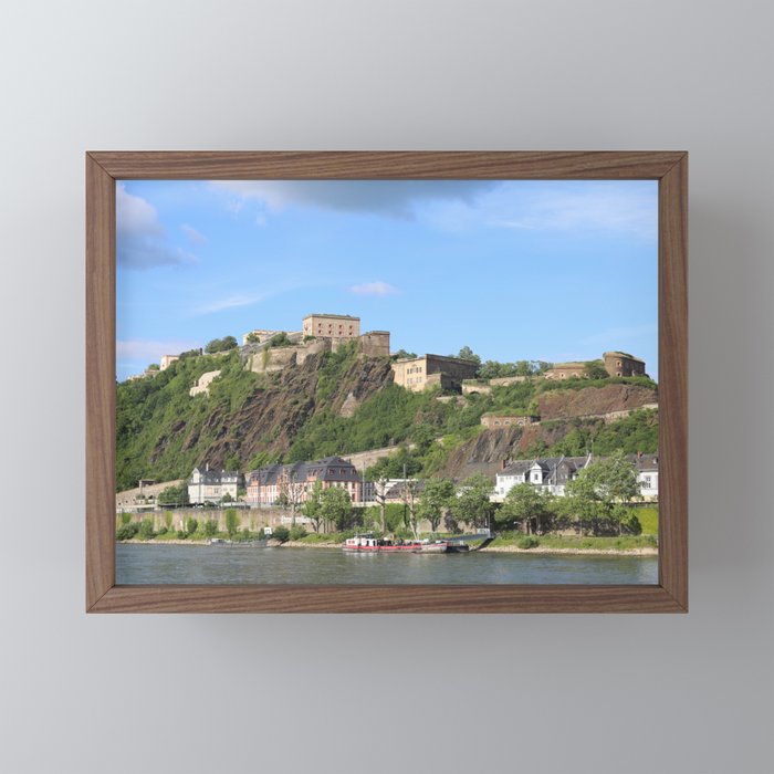 Koblenz mit Festung Ehrenbreitstein Framed Mini Art Print by Christine aka stine1 on Society6
