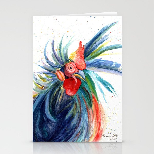 Crazy Kauai Rooster 3 Stationery Cards