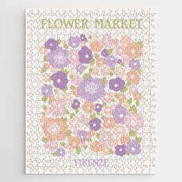 Flower Market Florence Abstract Lavender Flowers Jigsaw Puzzle