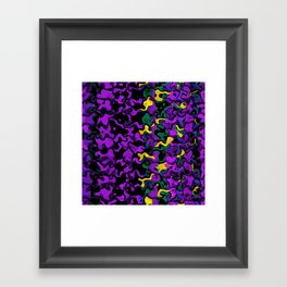 Bright purple and yellow wavy background Framed Art Print