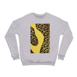 Black & Butter Yellow Color Liquid Wavy Design Crewneck Sweatshirt