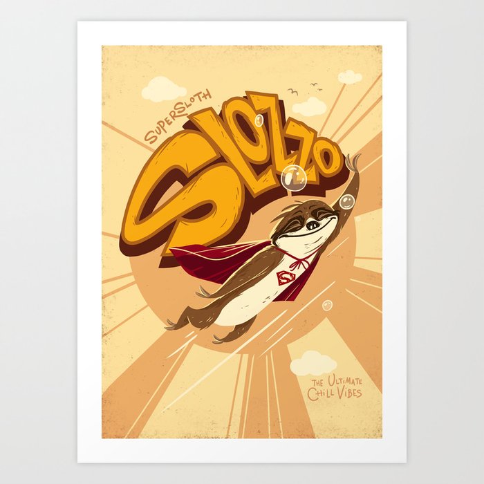 Super Sloth Art Print