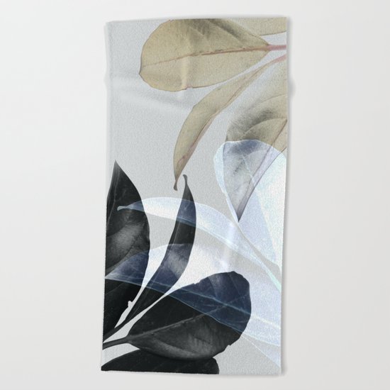 Plant Leaves, Botanical, Foliage Beach Towel