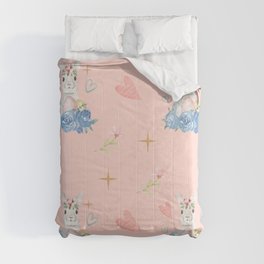 Easter Bunny In Roses Collection Comforter