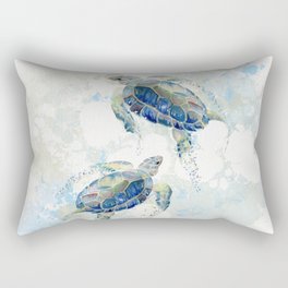 Swimming Together 2 - Sea Turtle  Rectangular Pillow