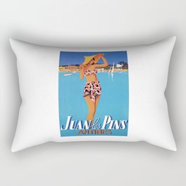 1937 FRANCE Juan Les Pins Antibes Travel Poster Rectangular Pillow