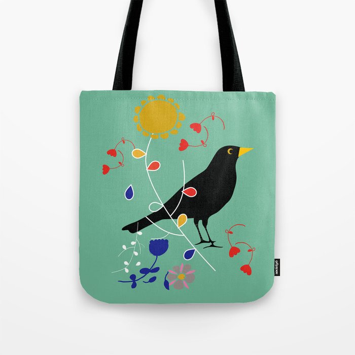 Black Bird Green Tote Bag by BruxaMagica_susycosta | Society6