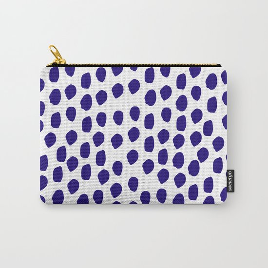 Indigo abstract brushstrokes minimal modern white and blue painterly painting boho chic dorm decor Carry-All Pouch