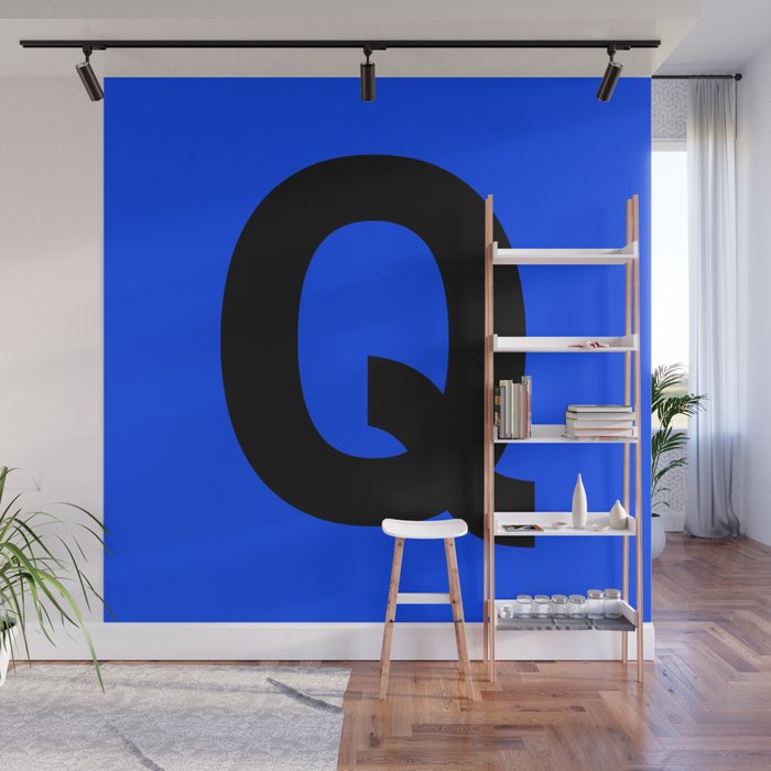 Letter Q (Black & Blue) Wall Mural