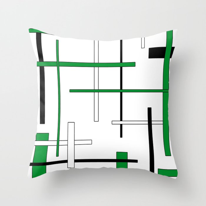 Abstract geometric pattern - gree Throw Pillow