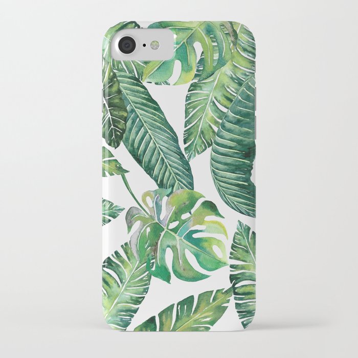 Jungle Leaves, Banana, Monstera #society6 iPhone Case