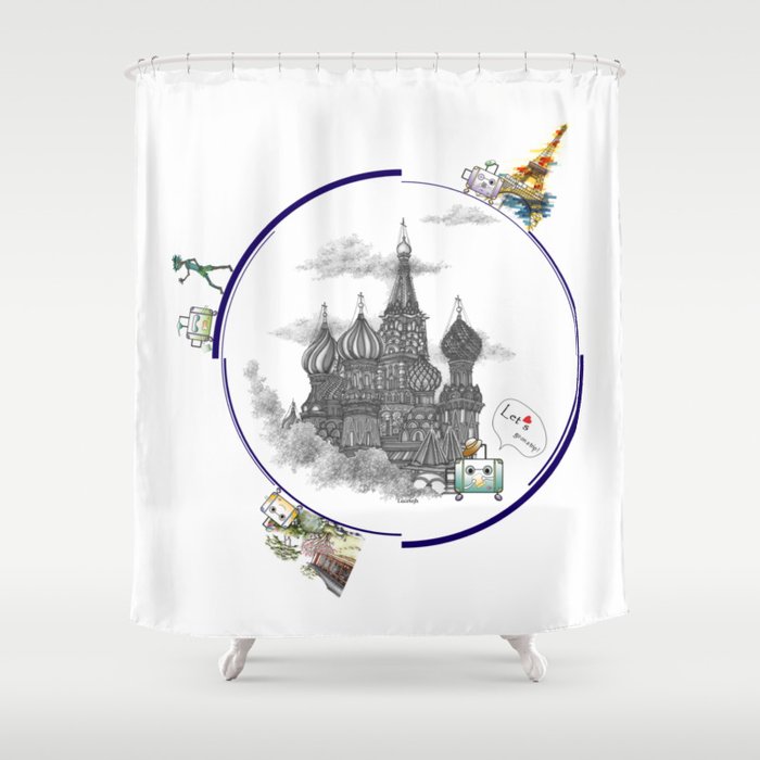 travel with bakang2 Shower Curtain