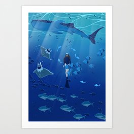 Under the water Art Print