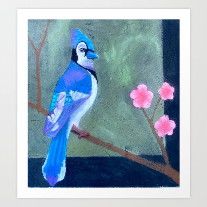 Blue and purple bird Art Print
