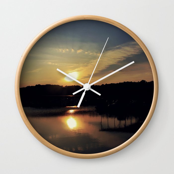 Sunset, Lake lanier Wall Clock