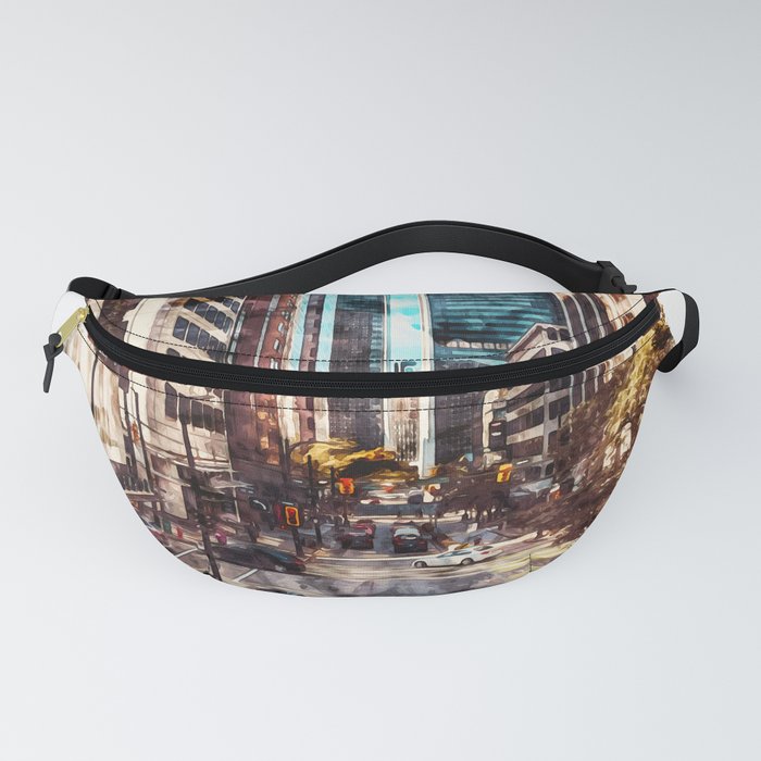 Vancouver Canada city watercolor Fanny Pack