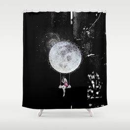 full moon swing Shower Curtain