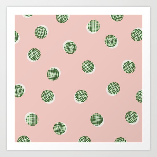Mixed Dots - in Peach Art Print