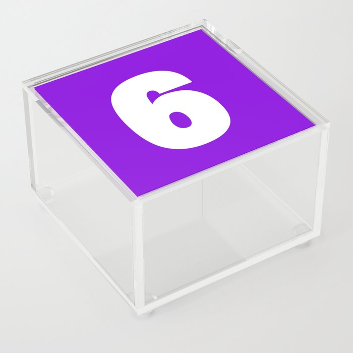 6 (White & Violet Number) Acrylic Box