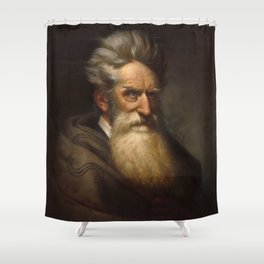 Portrait painting of African American Abolistionist John Brown, father of the Civil War, by Ole Peter Hansen Balling Shower Curtain