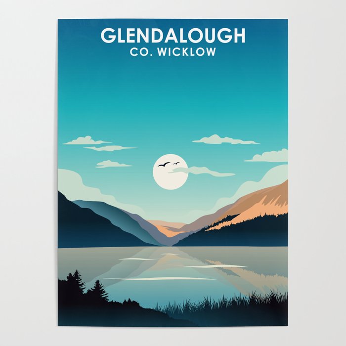 Glendalough Ireland Travel Poster Poster