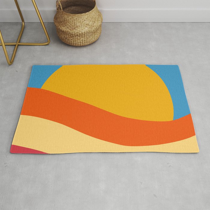 Colorful Sunset Minimalistic Art Print Design Rug