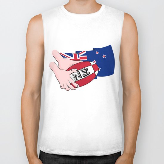 Rugby Ball New Zealand Biker Tank