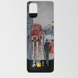 A couple walking in rainy London. Android Card Case