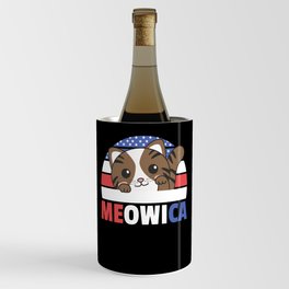 Cat For The Fourth Of July Usa Flag Meowica Wine Chiller