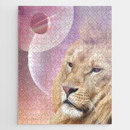 Lion King of the Universe - Surreal Collage Jigsaw Puzzle